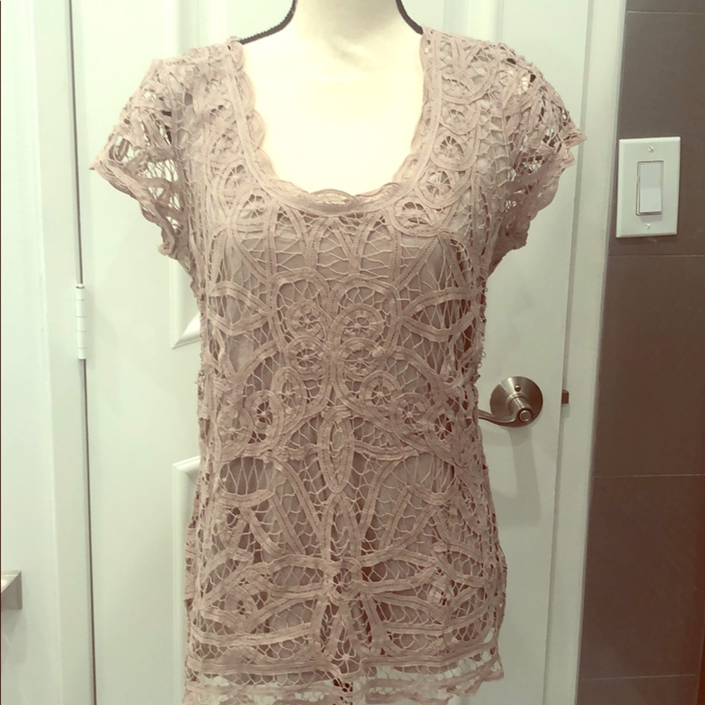 INC lace overlay Tee